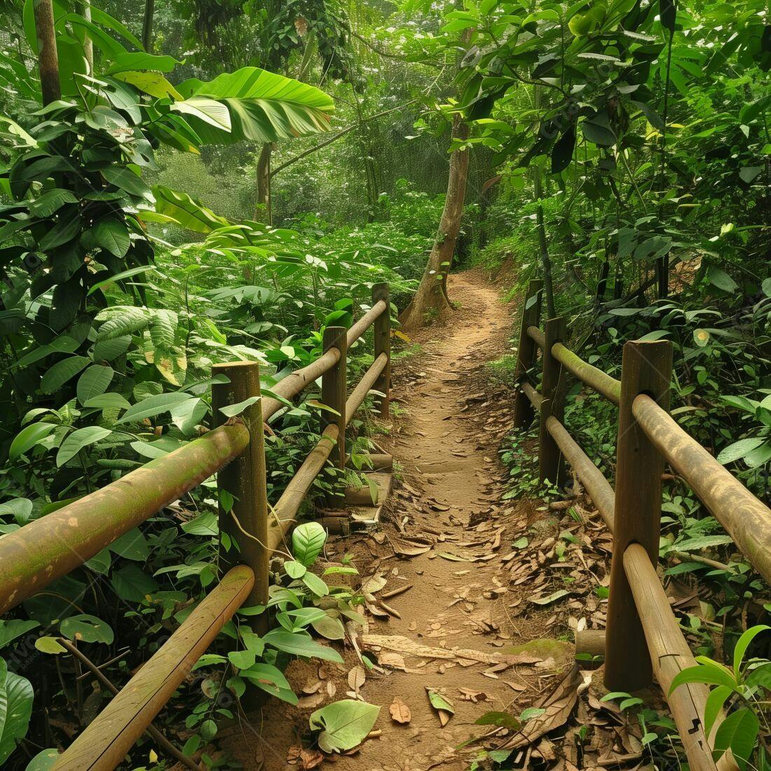 Trilha na Floresta Tropical Verdejante