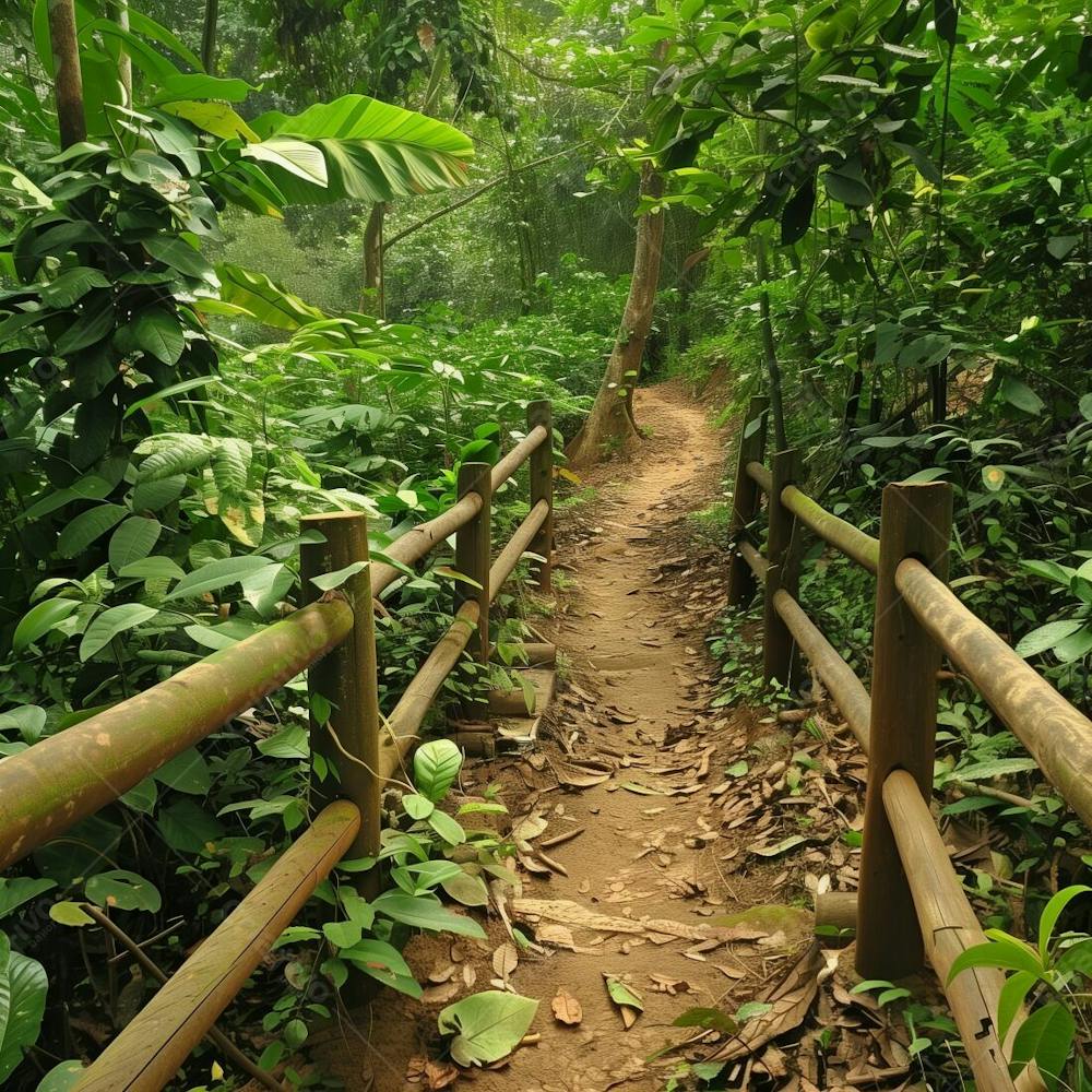 Imagem De Uma Trilha No Meio Da Floresta