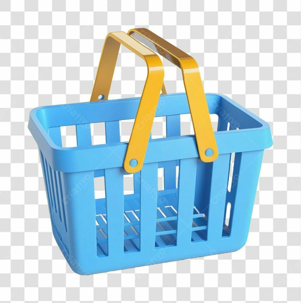 Imagem De Um Cesta De Compras Em 3D