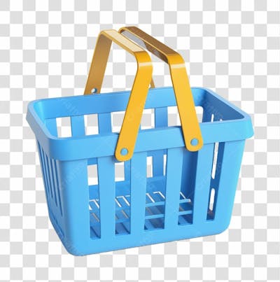 Imagem De Um Cesta De Compras Em 3D