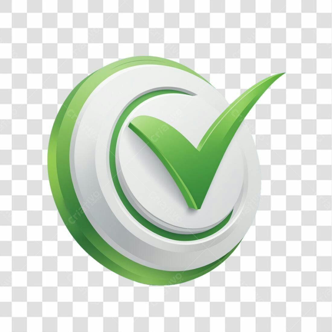 Ícone de Check Verde e Branco PNG com fundo transparente