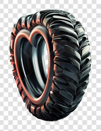 Imagem de um pneu em formato de coração