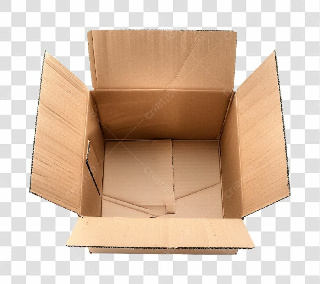 Caixa de Papelão Vazia PNG com fundo transparente