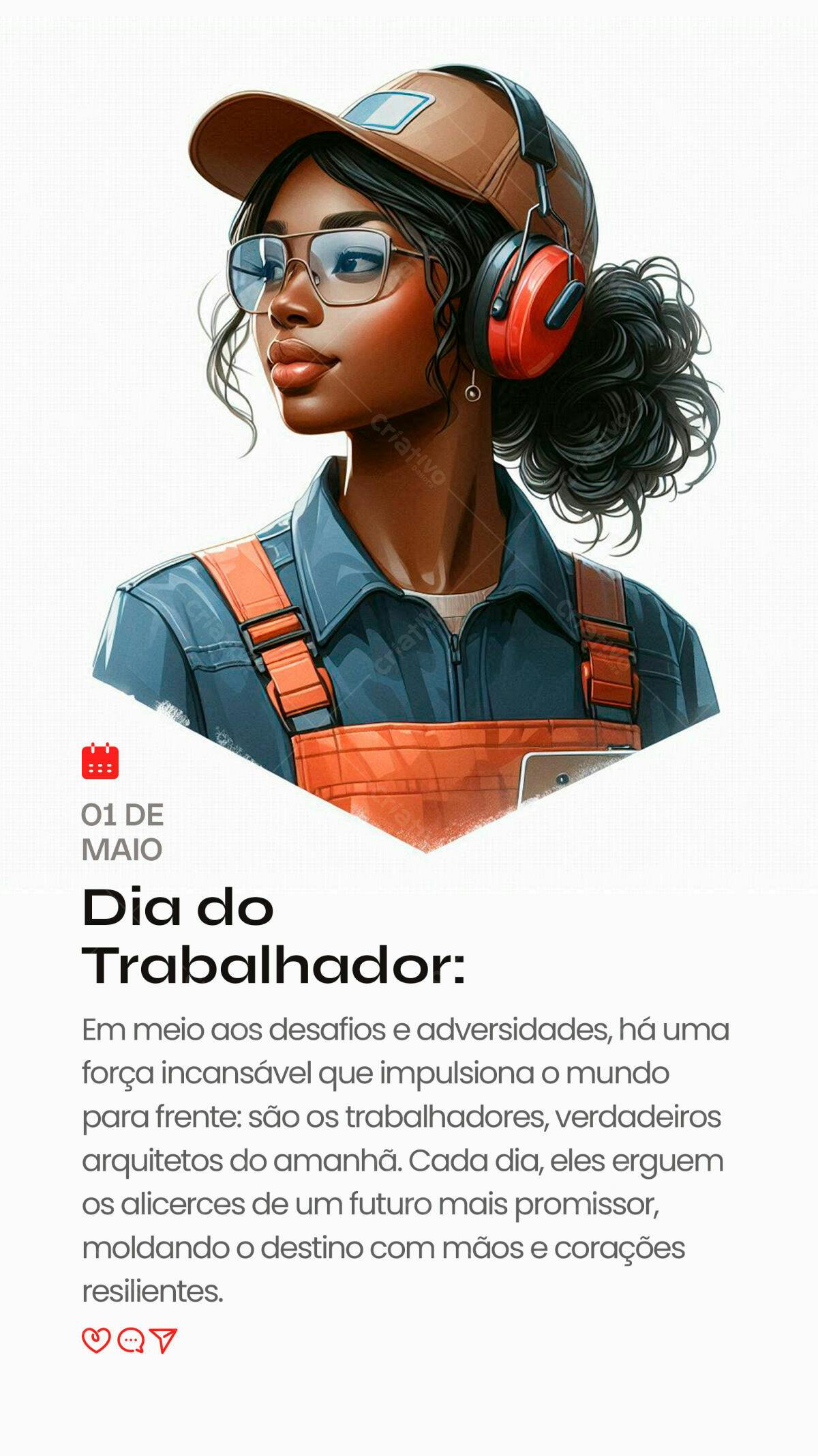 Postagem Dia do Trabalhador PSD Editável