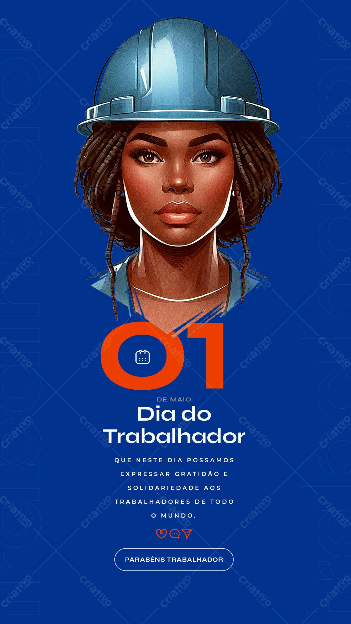 Post para Dia do Trabalhador PSD Editável