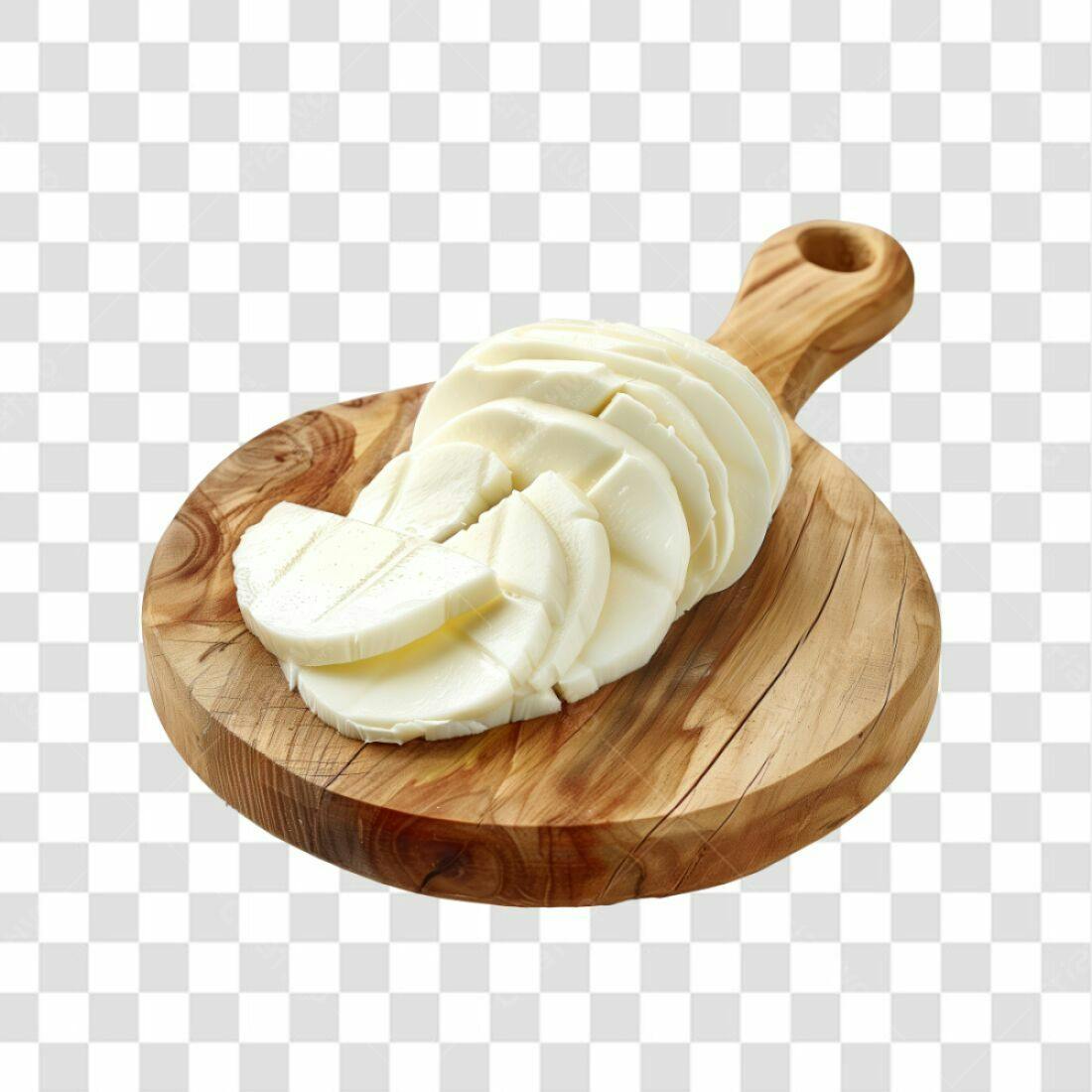 Imagem PNG de Fatias de Queijo em Tábua de Madeira com Fundo Transparente