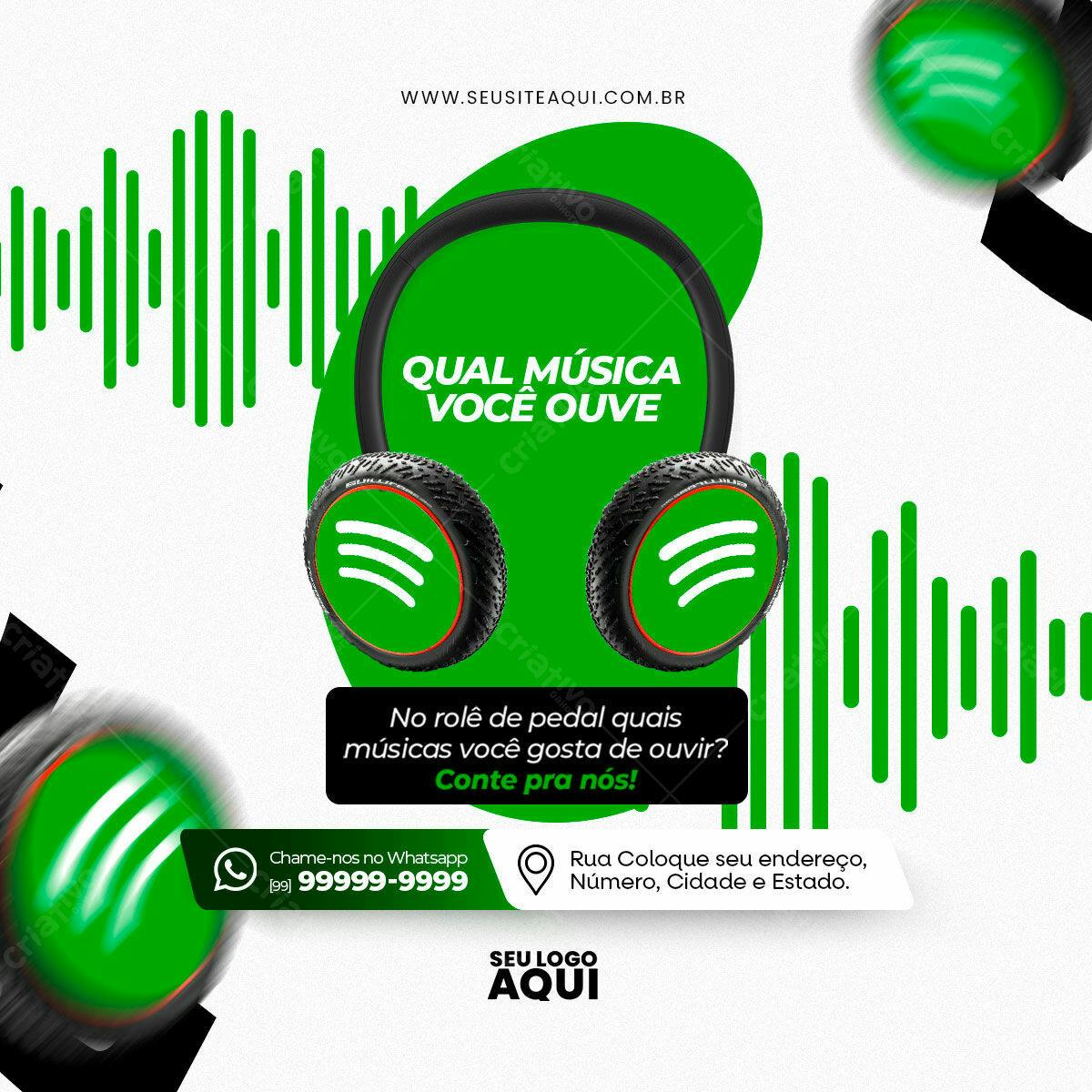 Postagem Instagram Música Verde PSD Editável