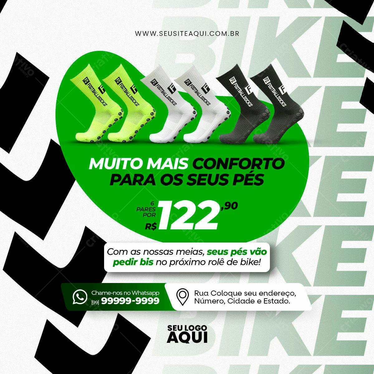 Flyer para Promoção de Meias de Ciclismo PSD Editável