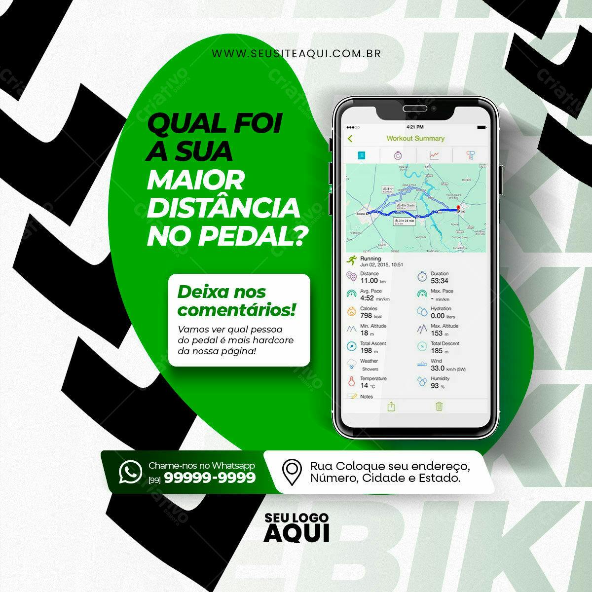 Flyer para Desafio Ciclismo PSD Editável