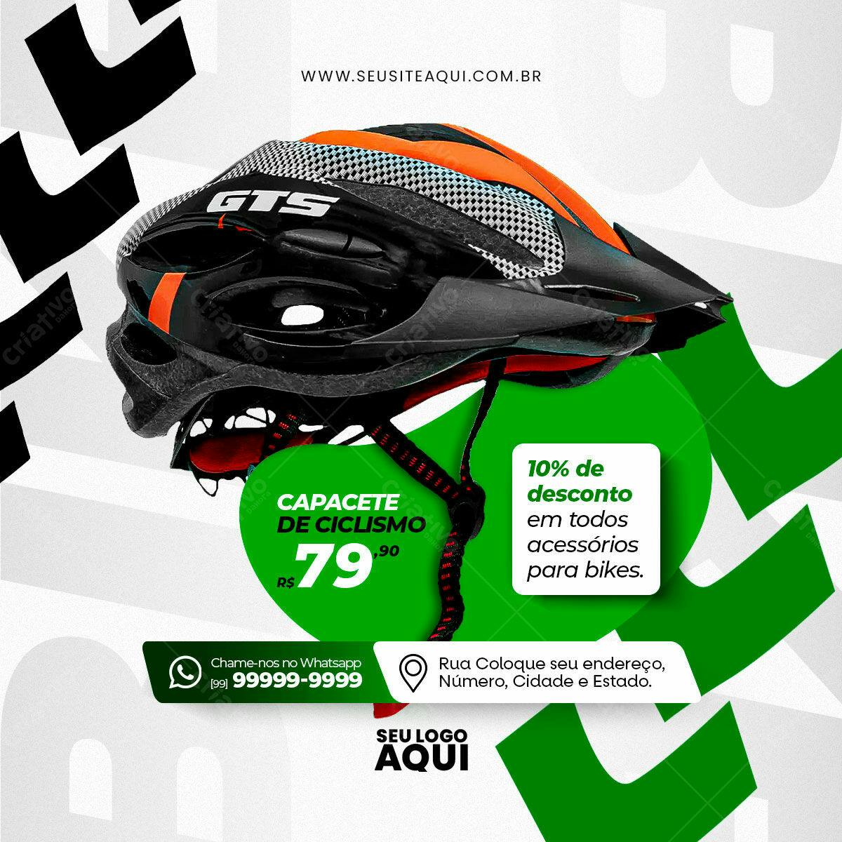 Flyer para Promoção de Capacete de Ciclismo PSD Editável