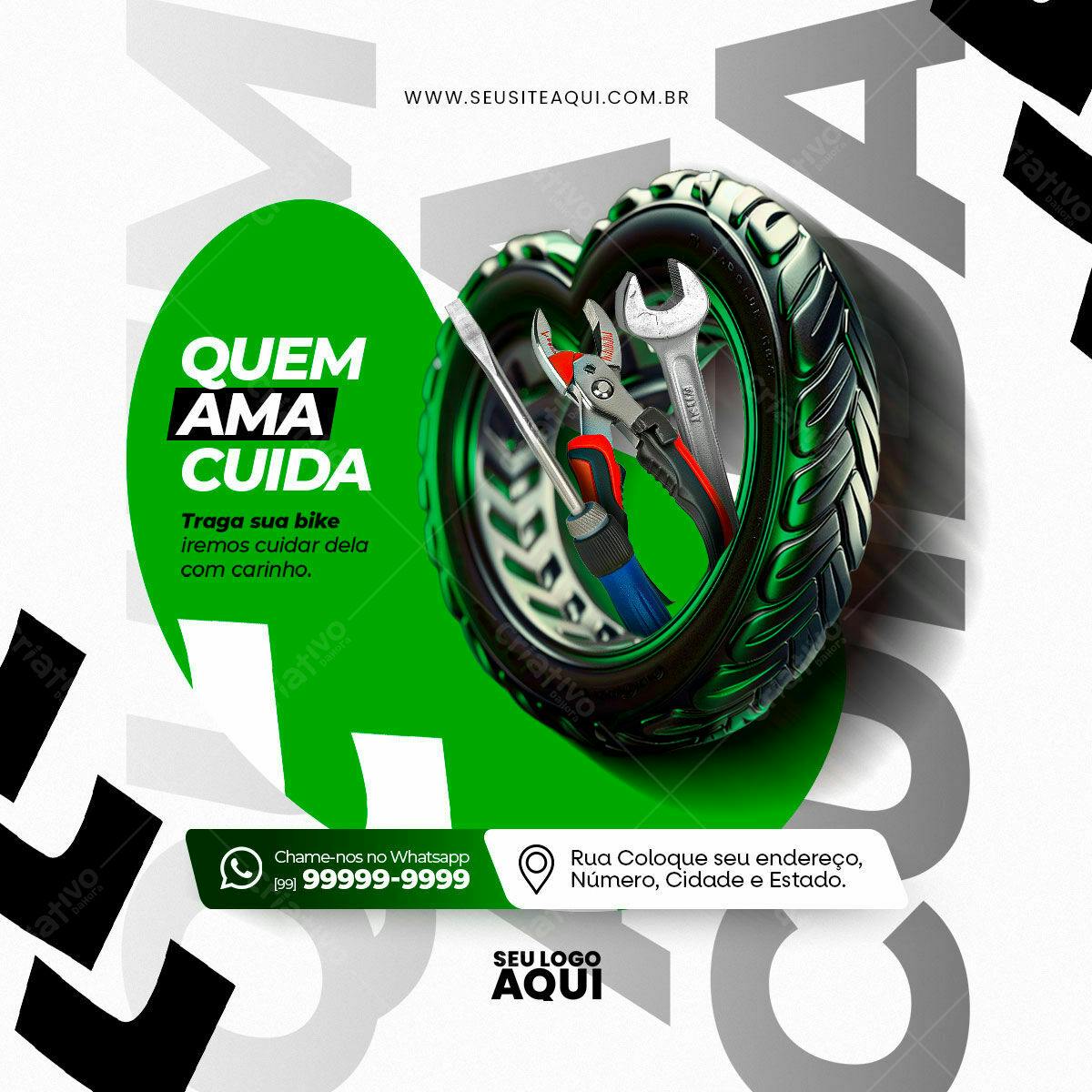 Flyer para Oficina de Bicicletas PSD Editável