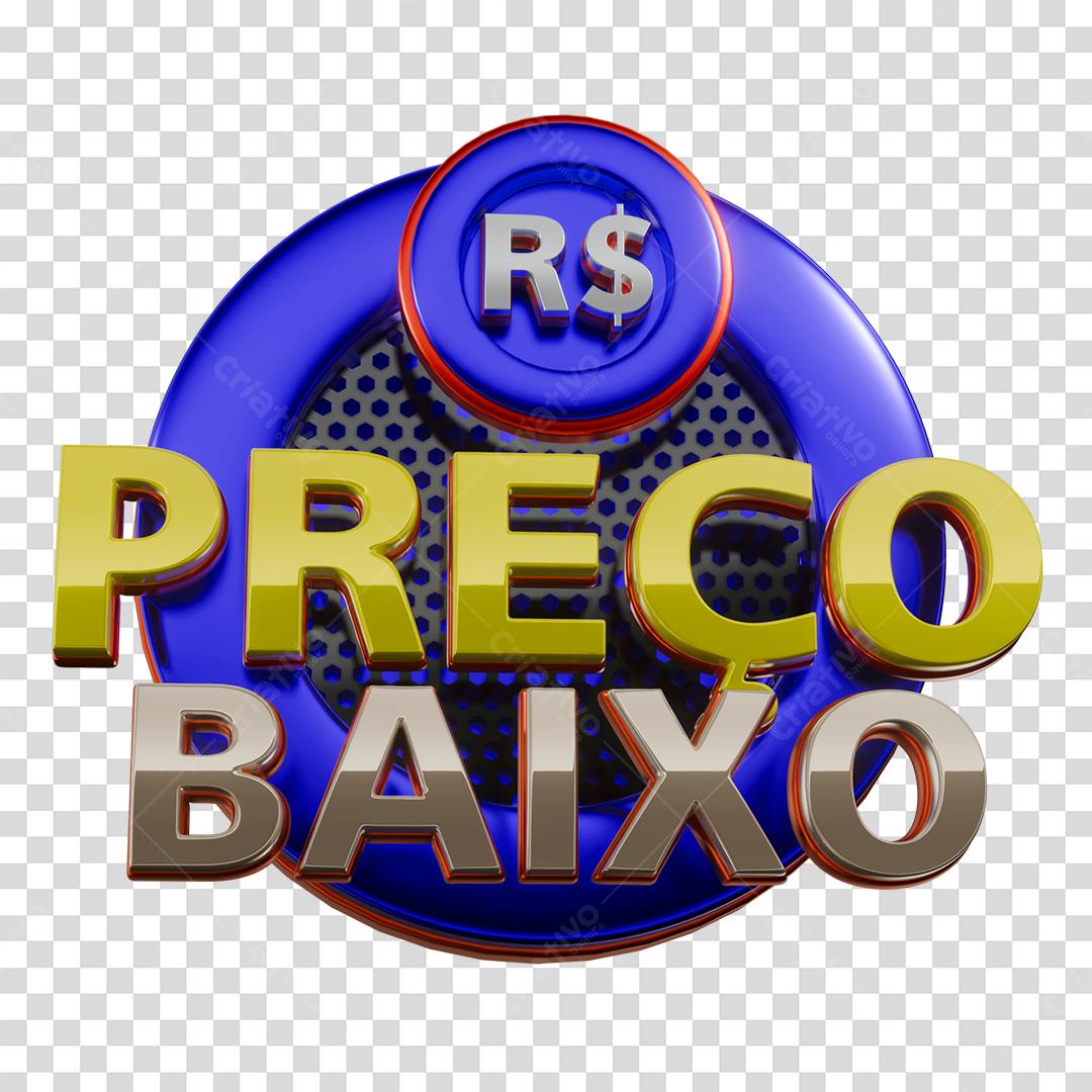 Selo 3D promocional azul e dourado preço baixo