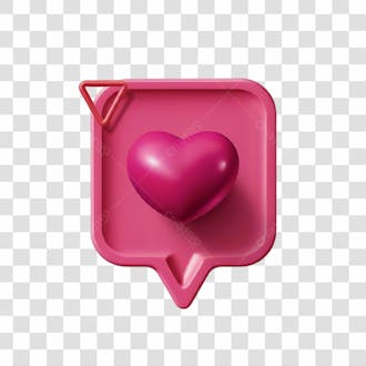 ícone 3d coração png transparente