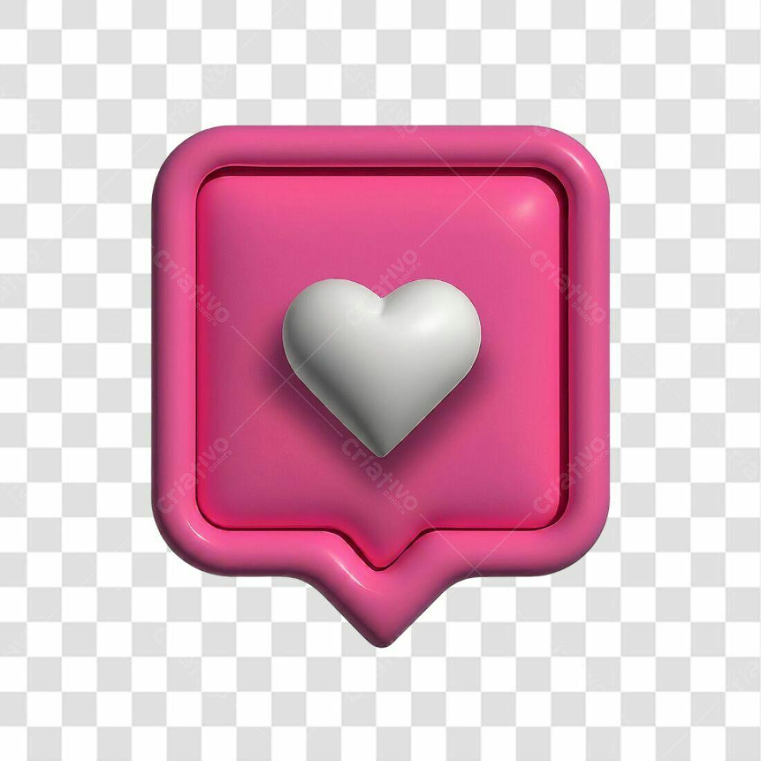 Ícone de Curtida Rosa com Coração PNG com fundo transparente