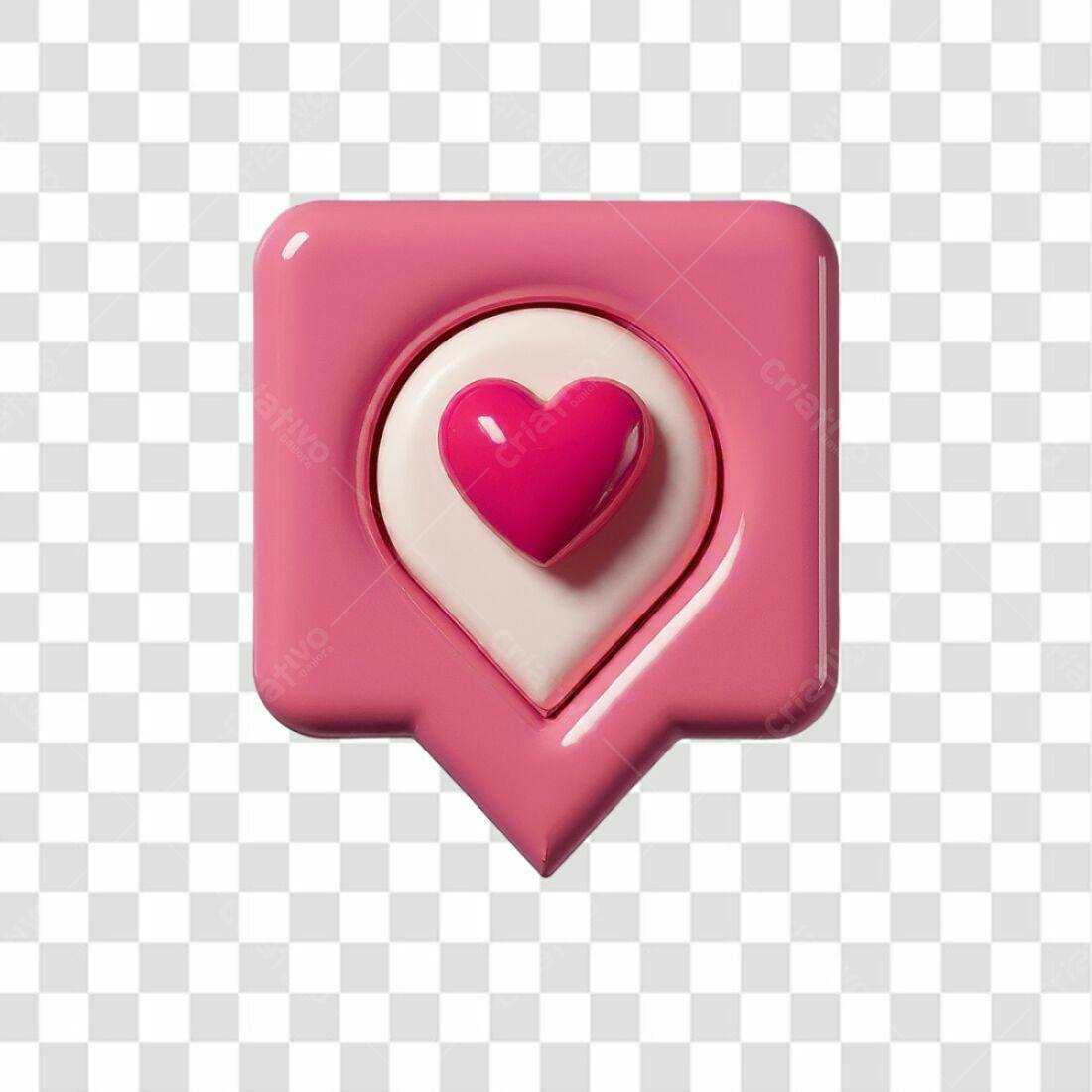 Icone Curtida Rosa PNG com fundo transparente