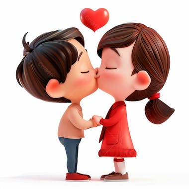 Imagem de um casal cartoon apaixonado se beijando 30