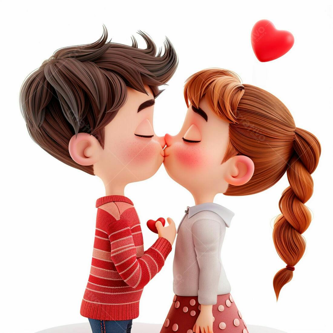 Casal animado se beijando Dia dos Namorados