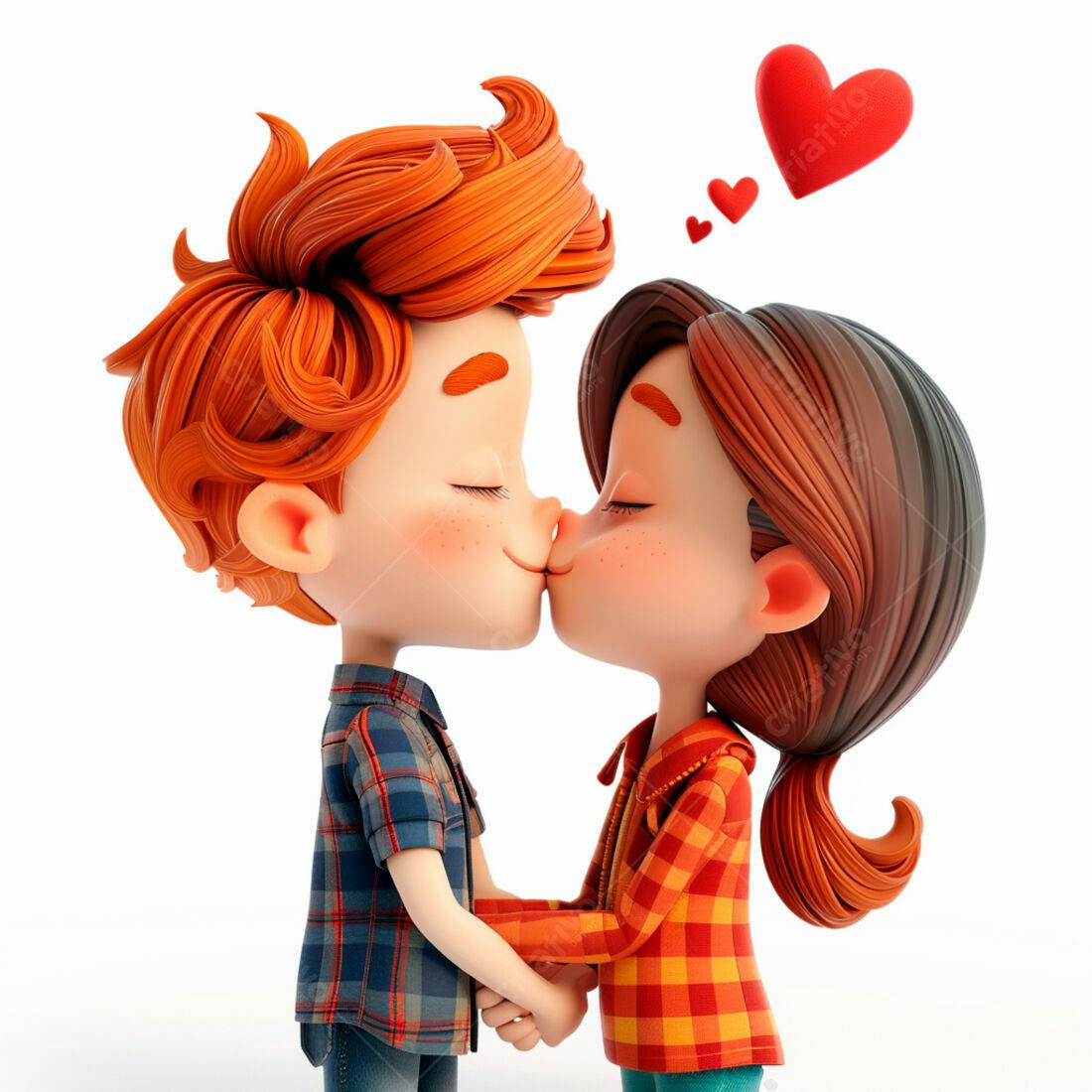 Casal animado se beijando dia dos namorados