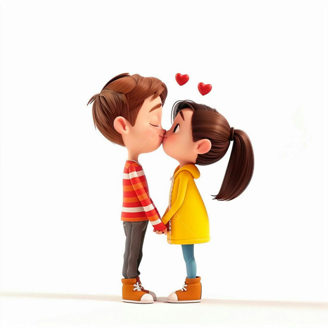Desenho casal apaixonado se beijando