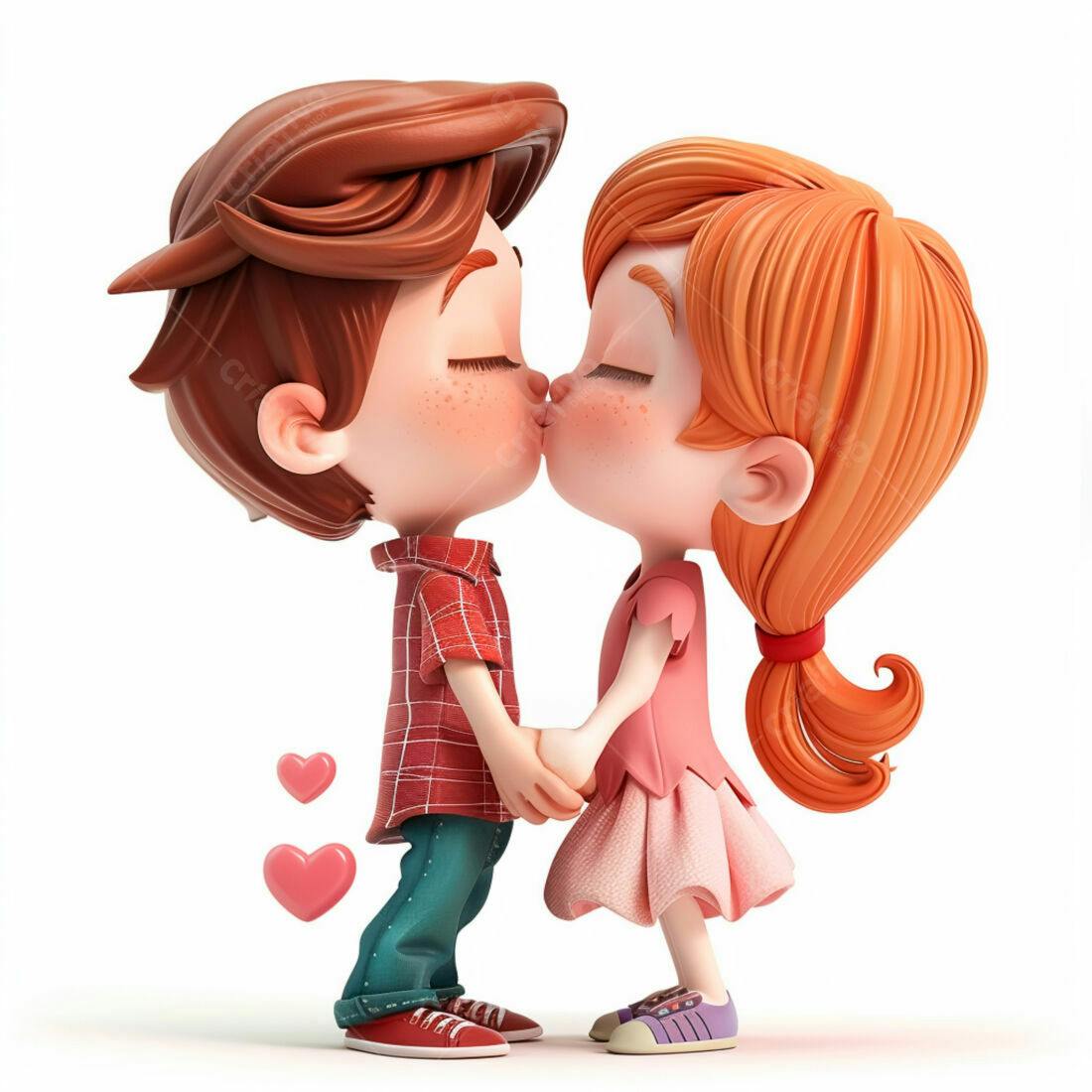 Desenho de casal se beijando dia dos namorados