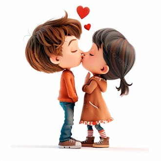 Imagem de um casal cartoon apaixonado se beijando 111