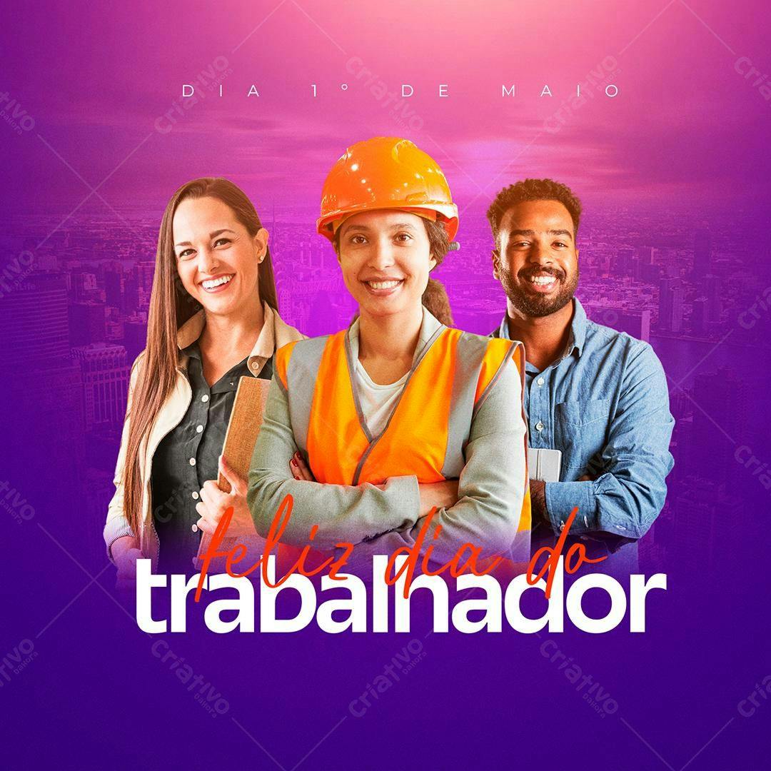 Flyer Dia do Trabalhador PSD Editável