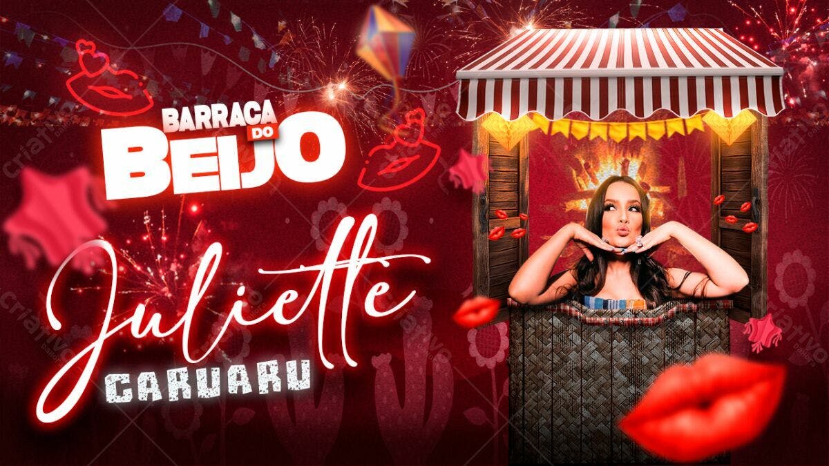 Flyer para Barraca do Beijo Juliette Caruaru PSD Editável