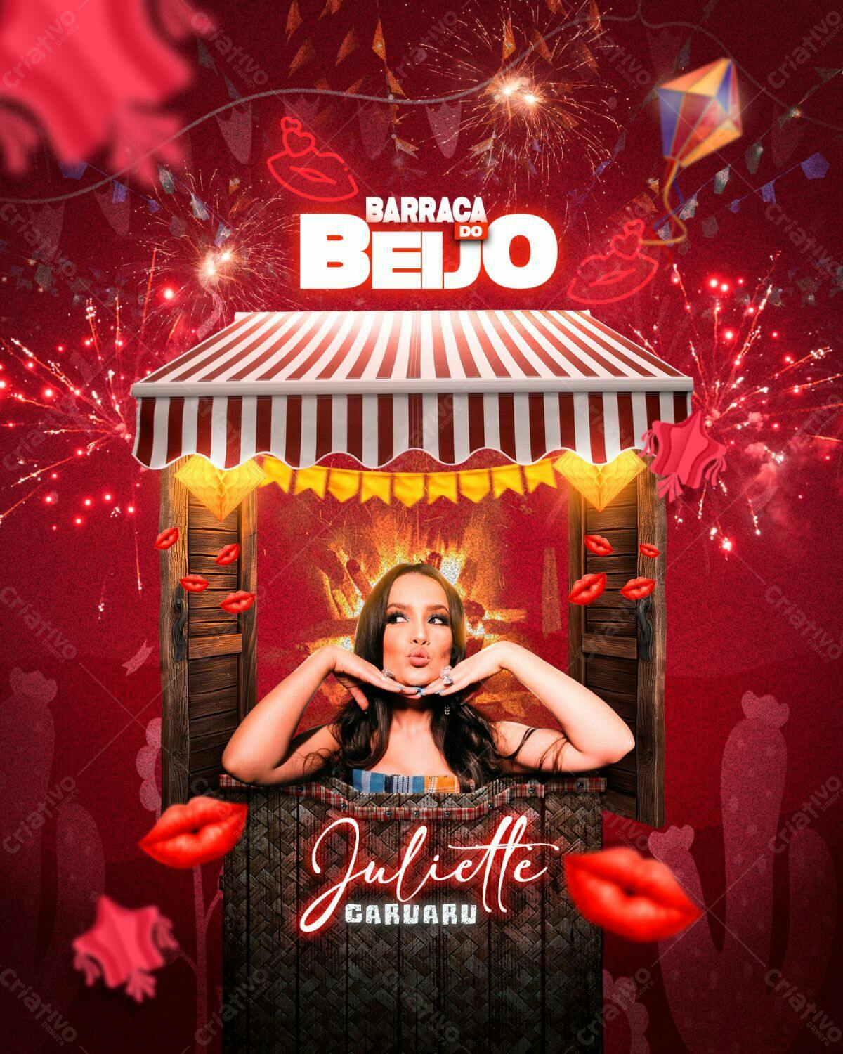 Flyer Festa Junina com Juliette PSD Editável