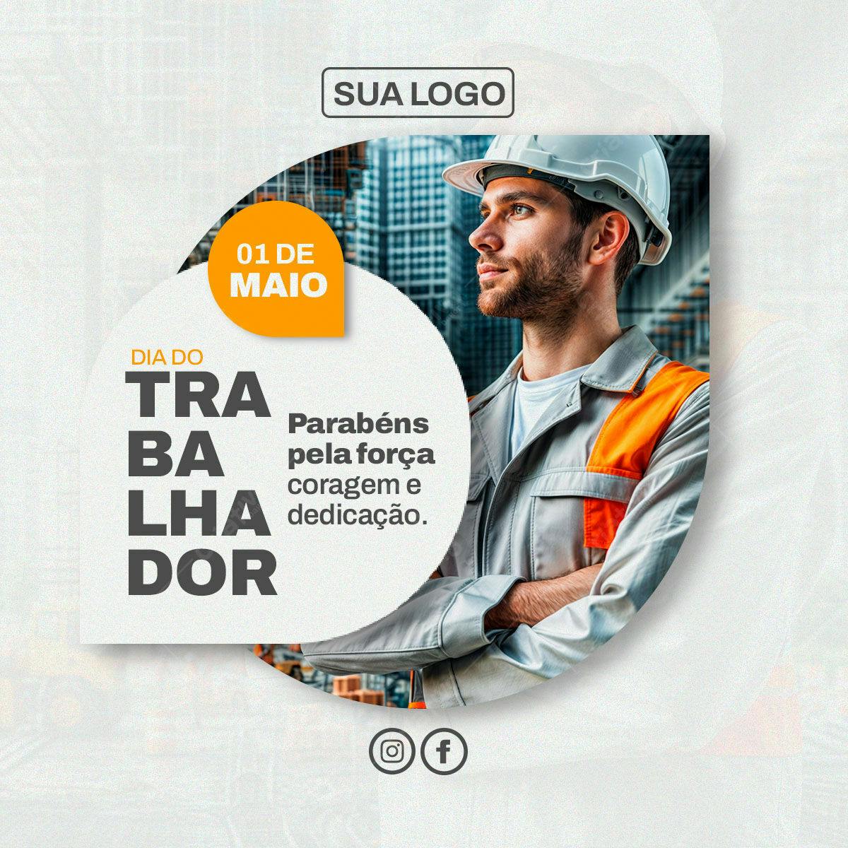 Postagem Dia do Trabalhador PSD Editável
