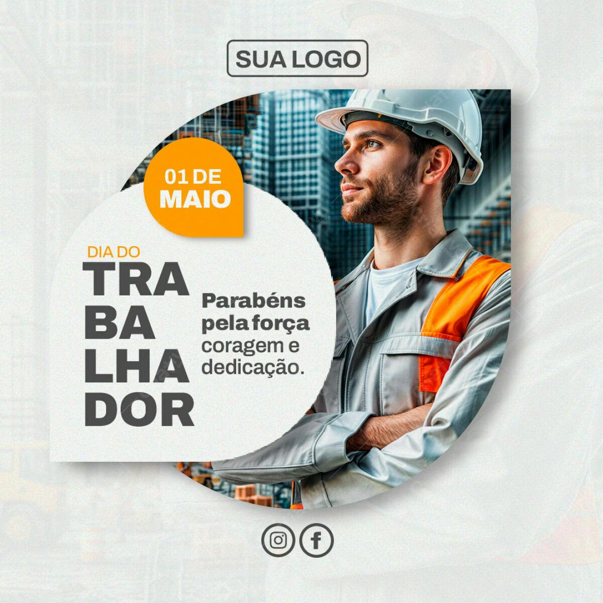 Postagem Dia do Trabalhador PSD Editável