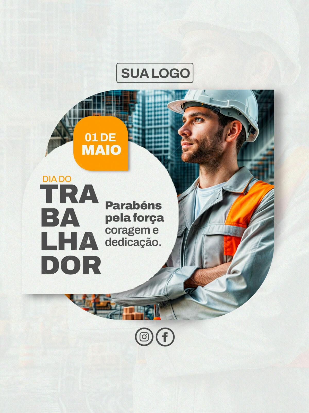 Postagem Dia do Trabalhador PSD Editável