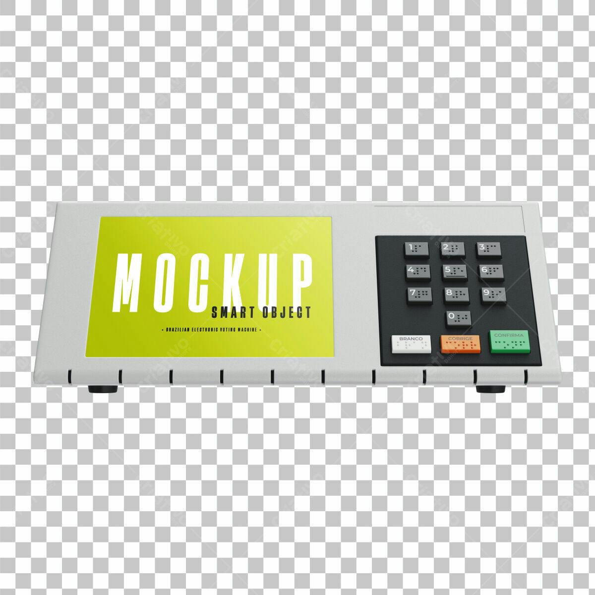 Mockup Urna Eletrônica Brasileira PSD Editável