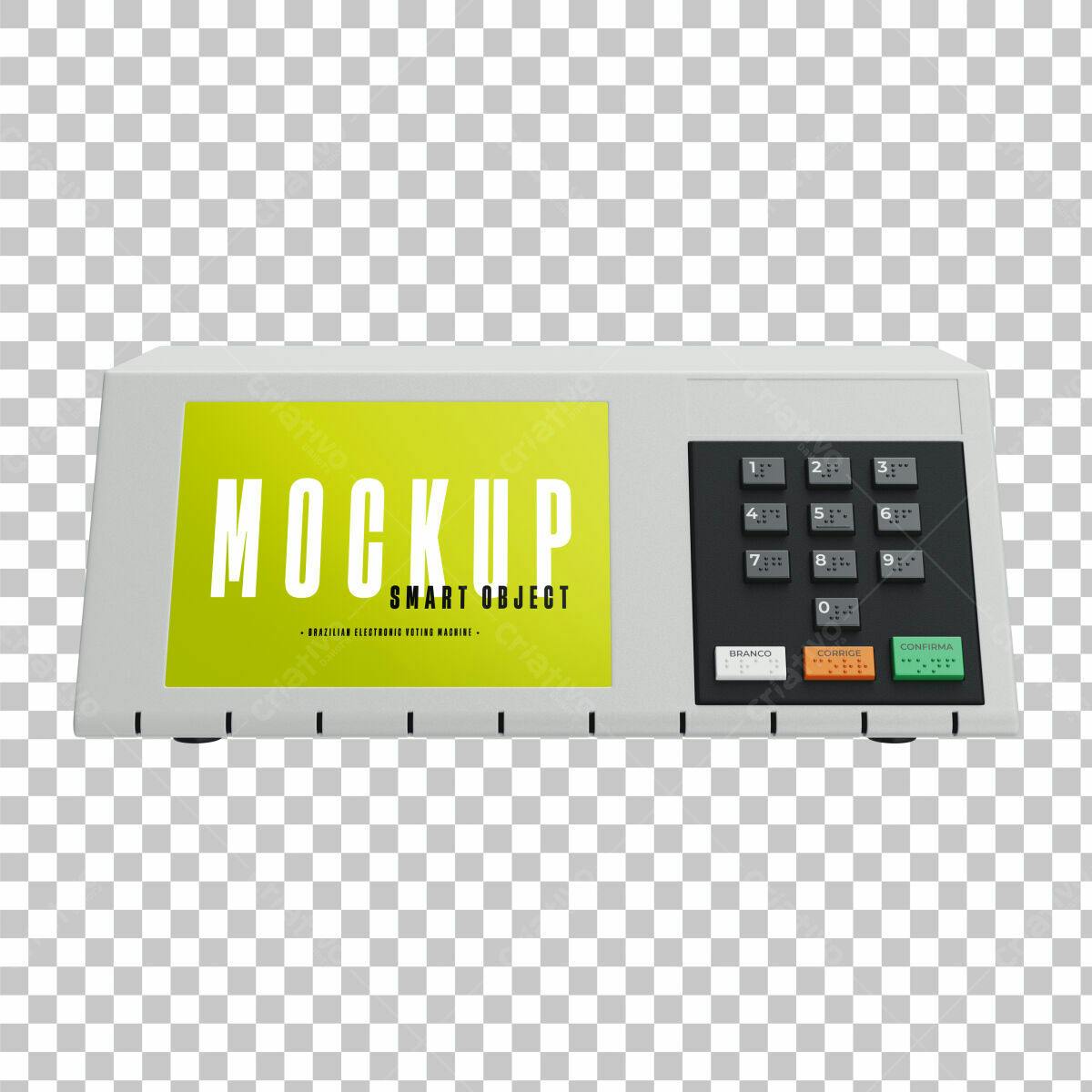 Mockup Urna Eletrônica Brasileira PSD Editável