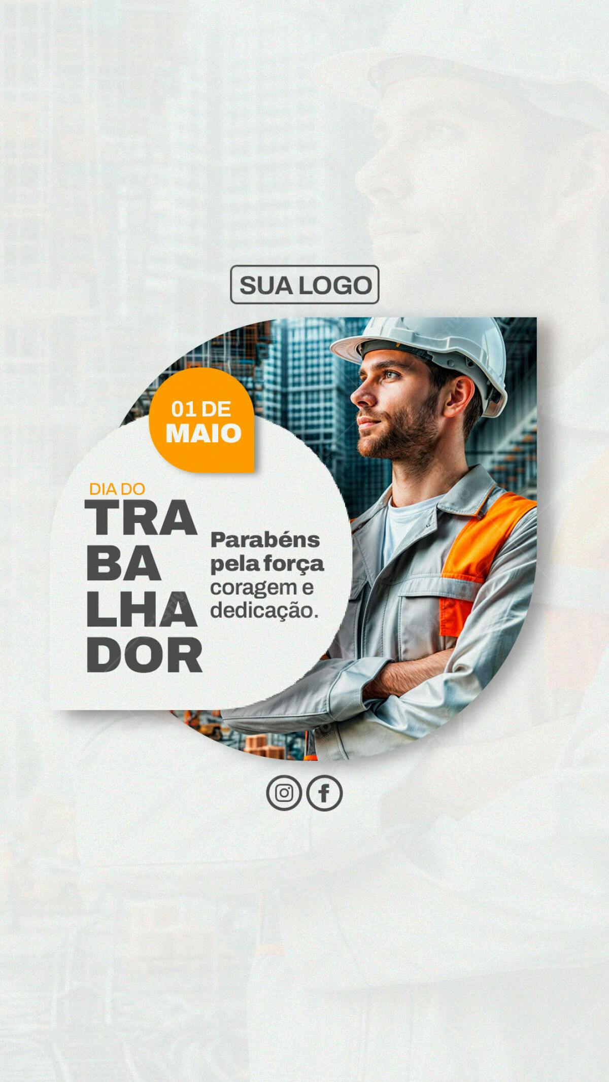 Postagem Dia do Trabalhador PSD Editável