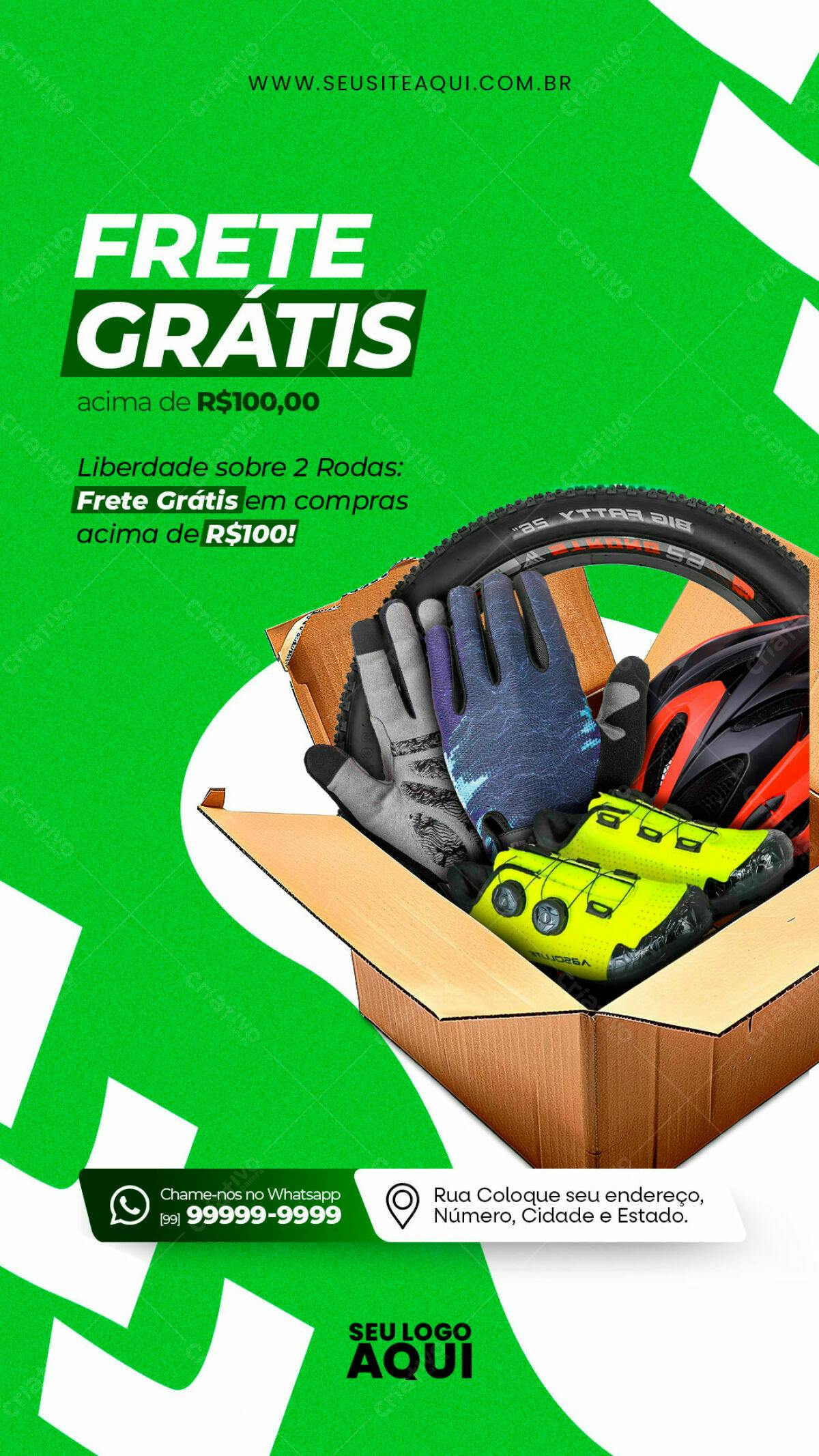 Flyer Frete Grátis Bicicletas PSD Editável