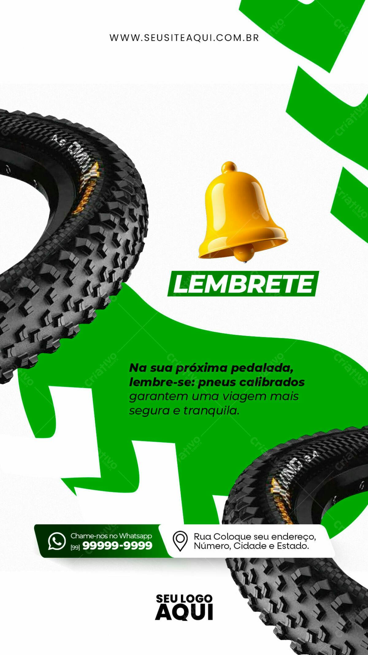 Flyer Lembrete Segurança Ciclismo PSD Editável