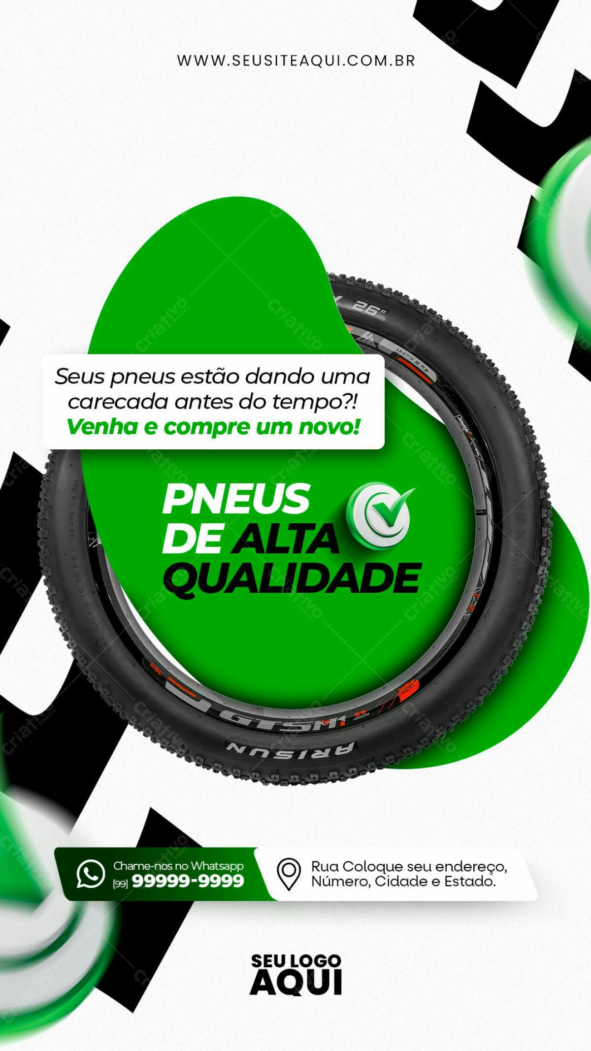 Flyer Pneus de Alta Qualidade PSD Editável