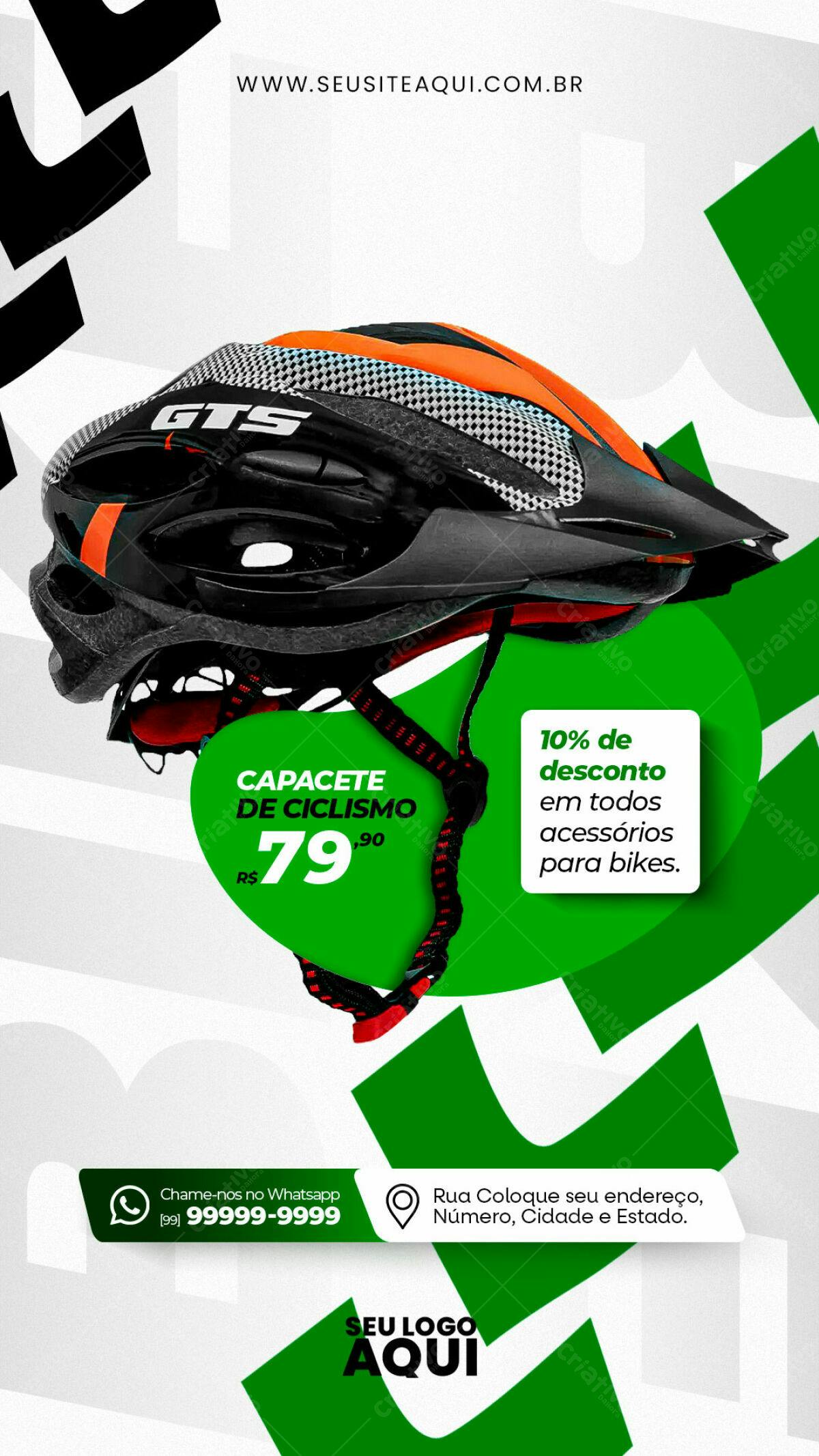 Flyer Promoção Capacete Ciclismo PSD Editável