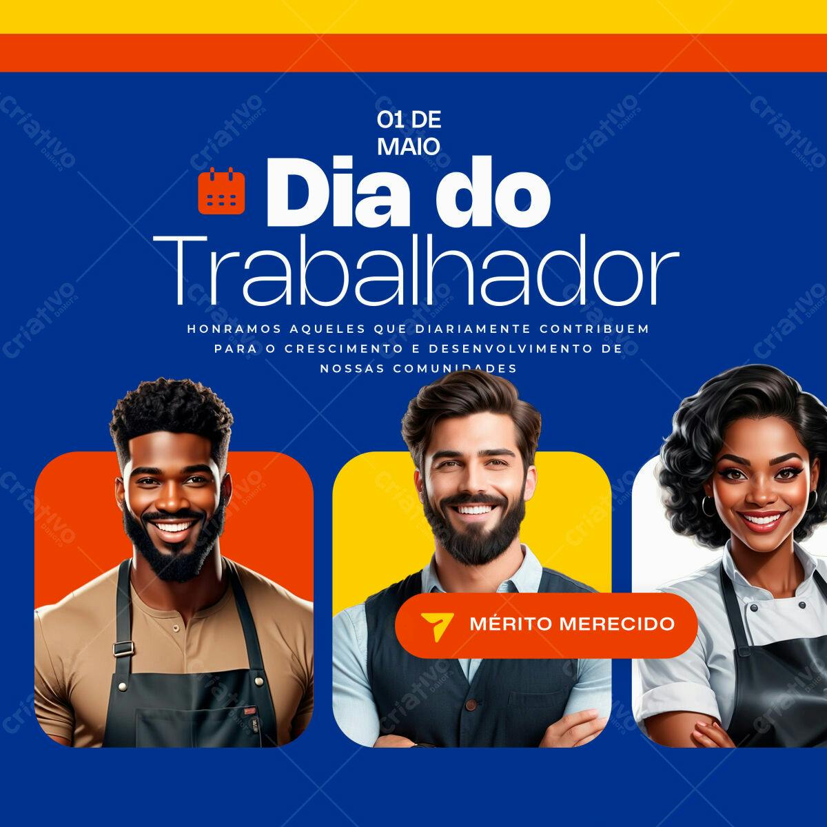 Flyer Dia do Trabalhador PSD Editável