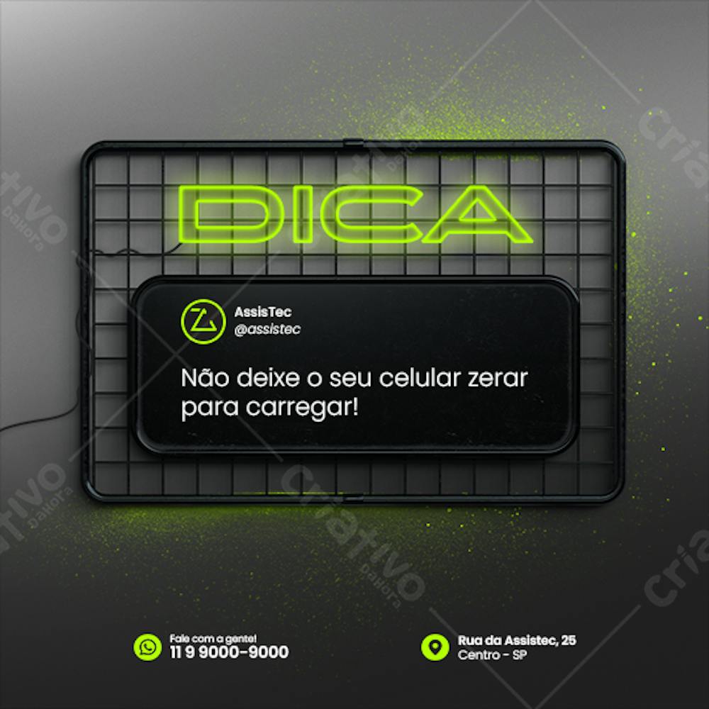 Social Media Assistência Técnica dica psd editável