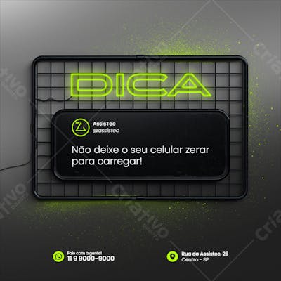 Social Media Assistência Técnica dica psd editável