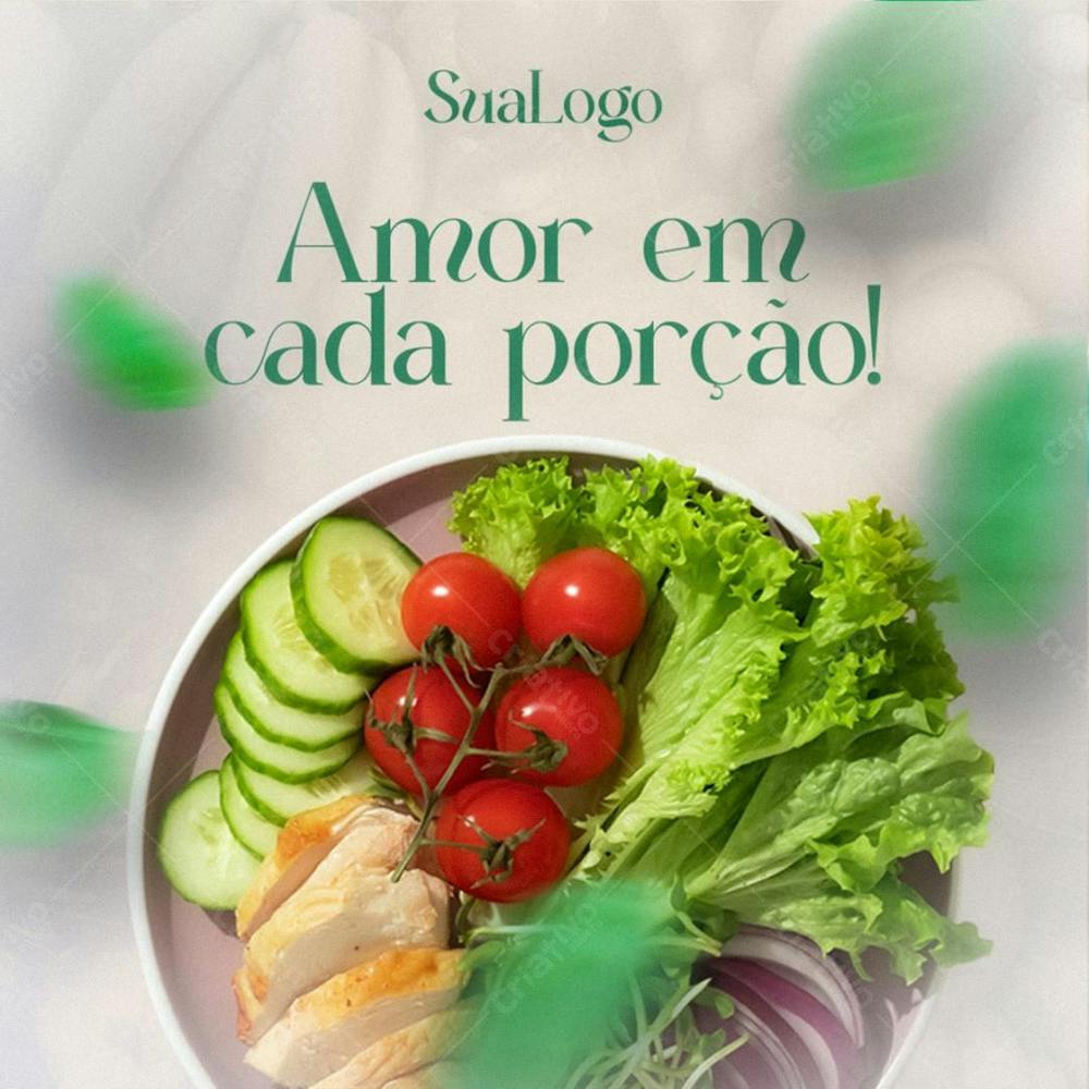 Social Media Nutricionista Alimentação Amor Em Cada Porção Psd Editável