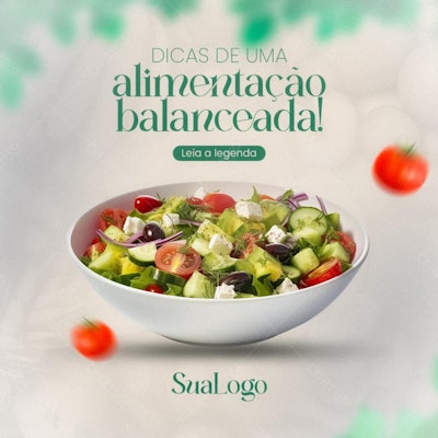 Post para Instagram Alimentação Saudável PSD Editável