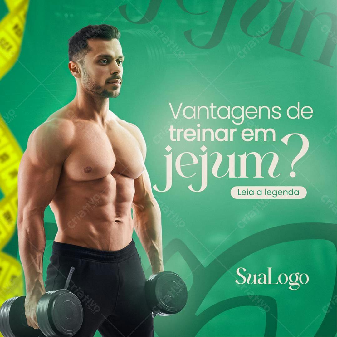 Post para Treino em Jejum PSD Editável