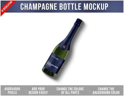 Garrafa De bebida Champagne Mockup