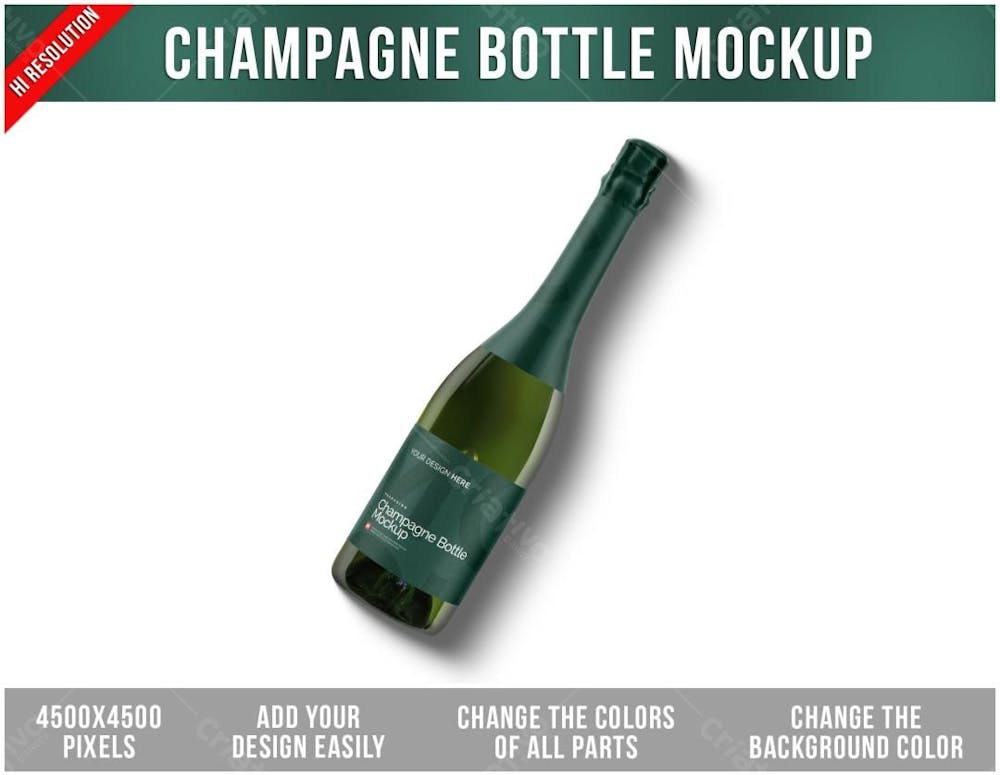 Garrafa De bebida Champagne Mockup