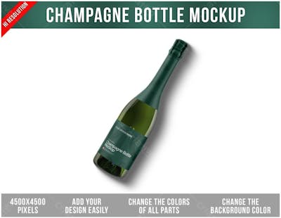 Garrafa De bebida Champagne Mockup