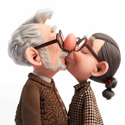 Casal De Velhinhos Se Beijando 18