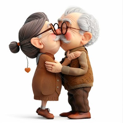 Casal De Velhinhos Se Beijando 19