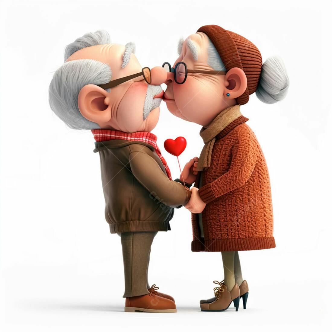 Casal de Idosos se Beijando Dia dos Namorados